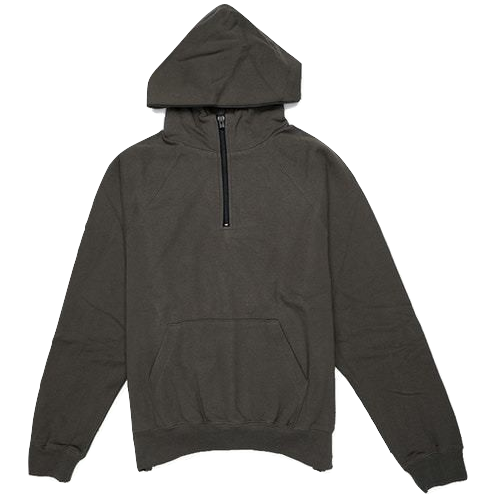 FOG Essentials Half Zip Pullover Hoodie - Major Brown Fear of God