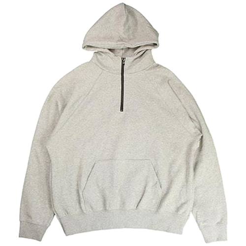 Fear of God  Essentials Half Zip Pullover Hoodie - Heather Grey