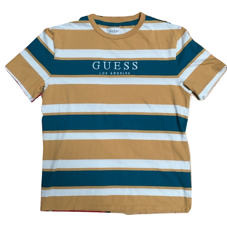 Guess peer striped tee sales