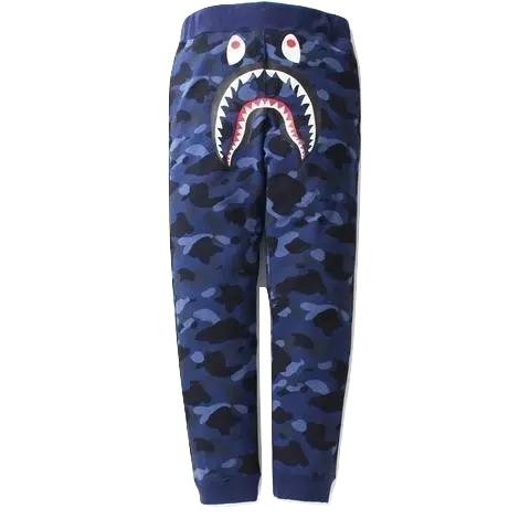 A Bathing Ape Blue Camo Shark Sweatpants Bape