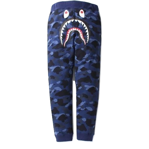 A Bathing Ape Blue Camo Shark Sweatpants