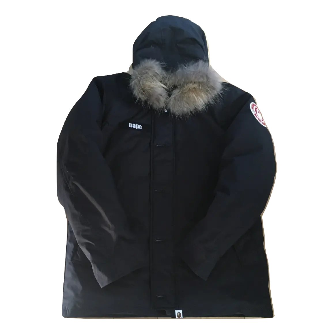 A Bathing Ape Fur Down Jacket - Black Bape