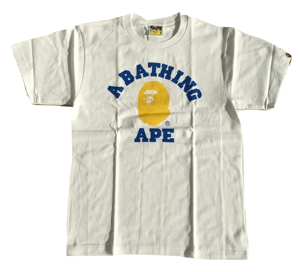 Bape Colors College Tee - White/Yellow Bape