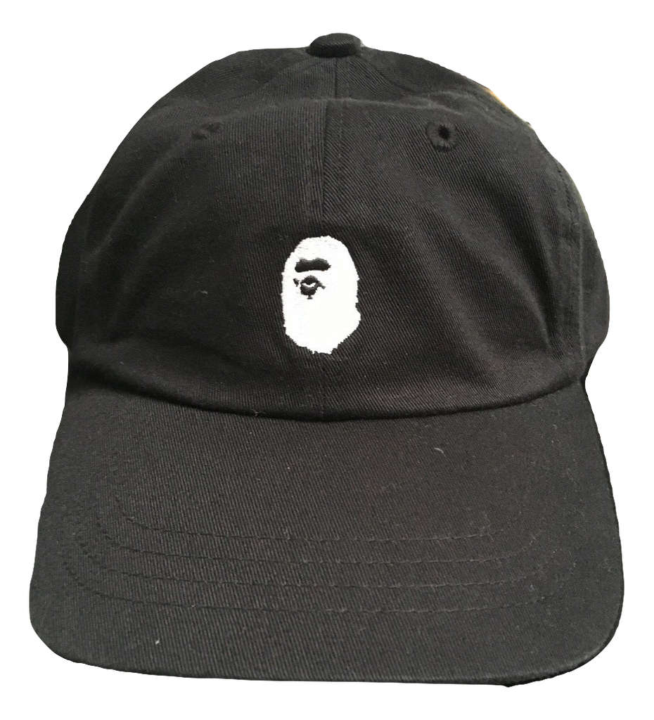 Bape Ape Logo Dad Hat - Black - Used