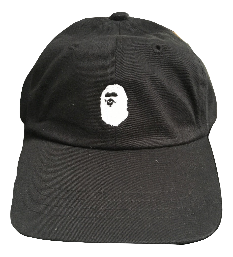 Bape Ape Logo Dad Hat - Black - Used