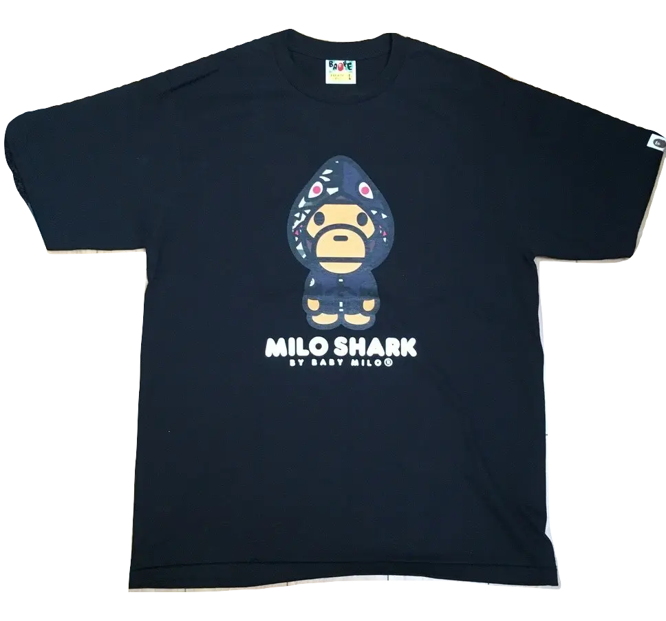 Bape Baby Milo Shark Tee - Black Bape