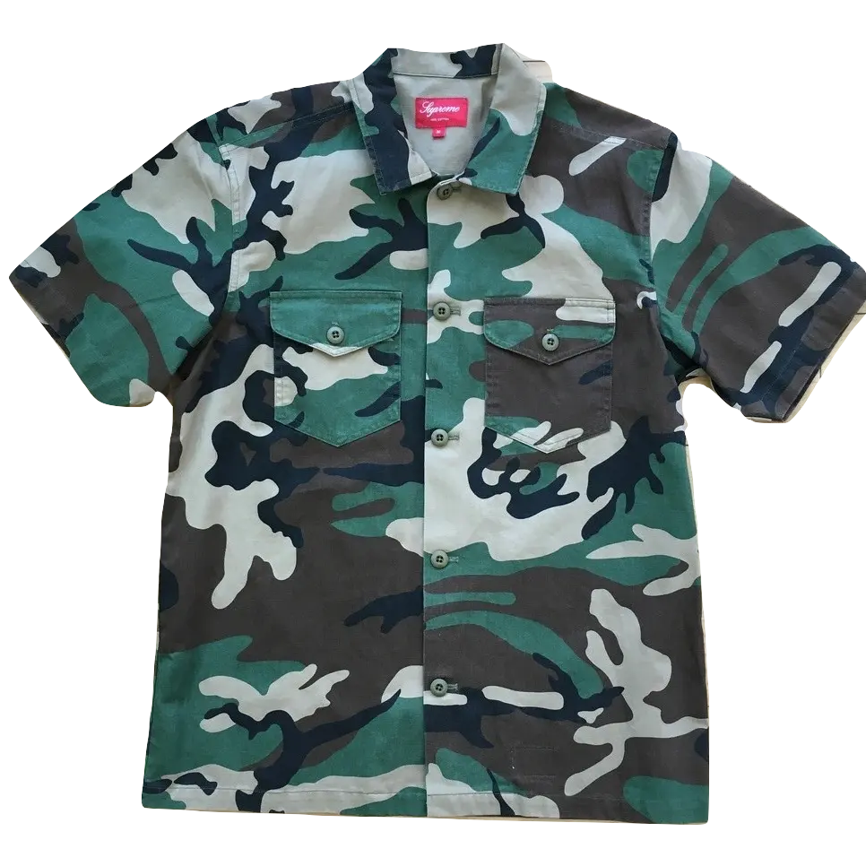 Supreme Woodland Camo Short Sleeve Shirt - Camo Supreme