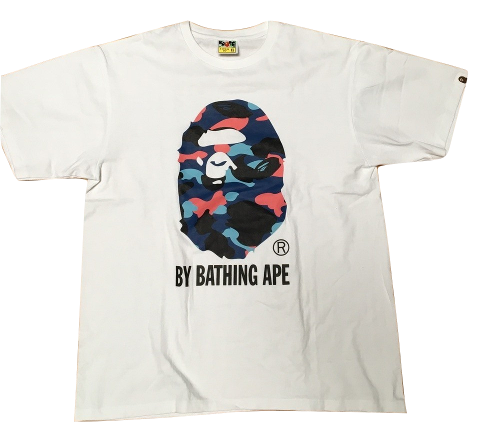 A Bathing Ape 1st Camo By Bathing Tee - White/Pink/Blue
