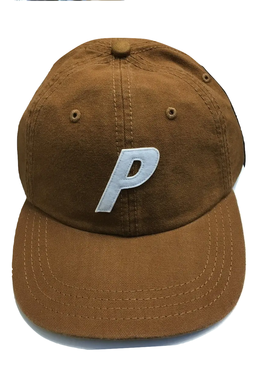 Palace Brown Washed Canvas P6 Panel Hat Palace