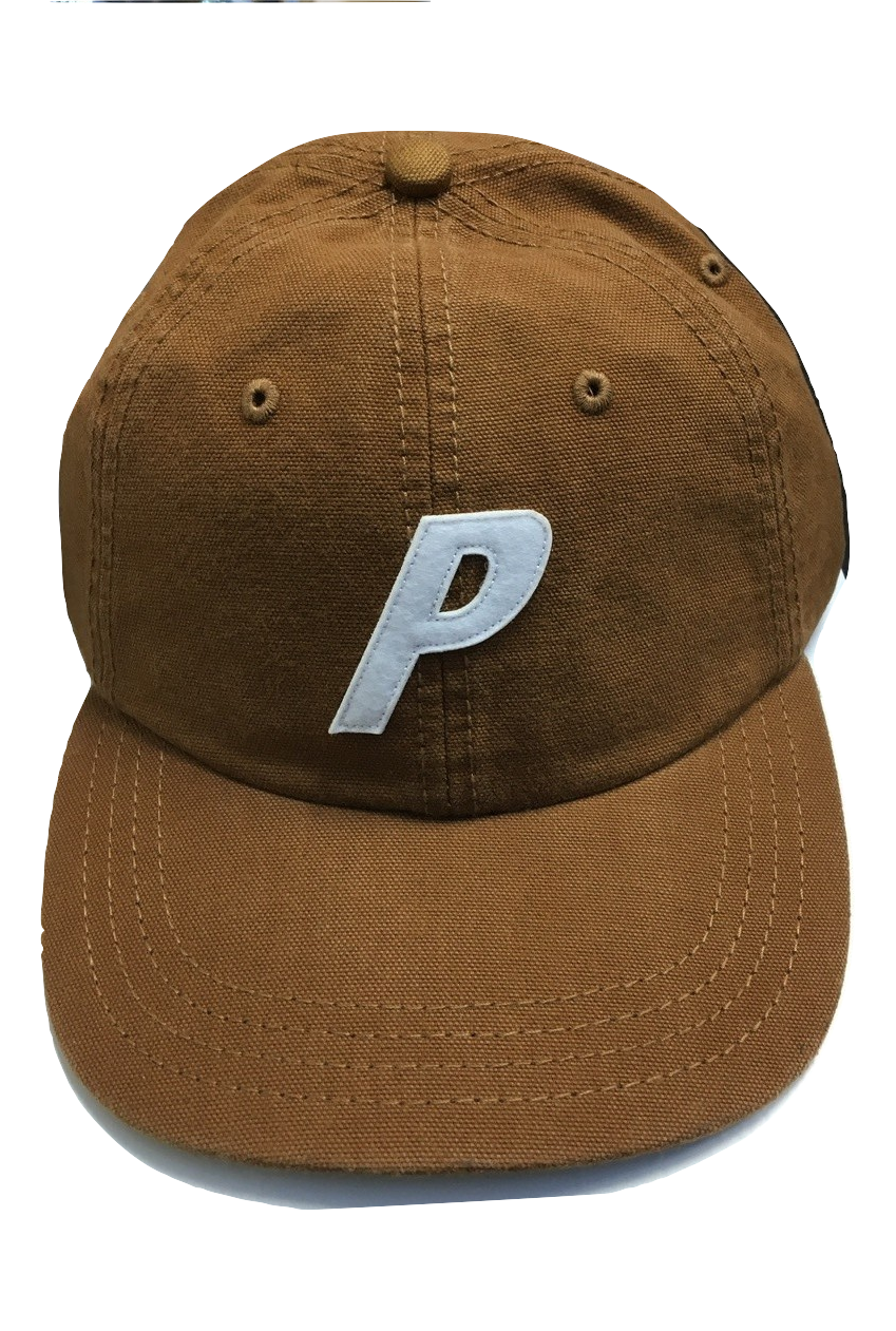 Palace Brown Washed Canvas P6 Panel Hat
