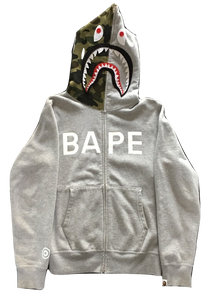 Bathing Ape Shark Full Zip Hoodie - Bape Logo Shark