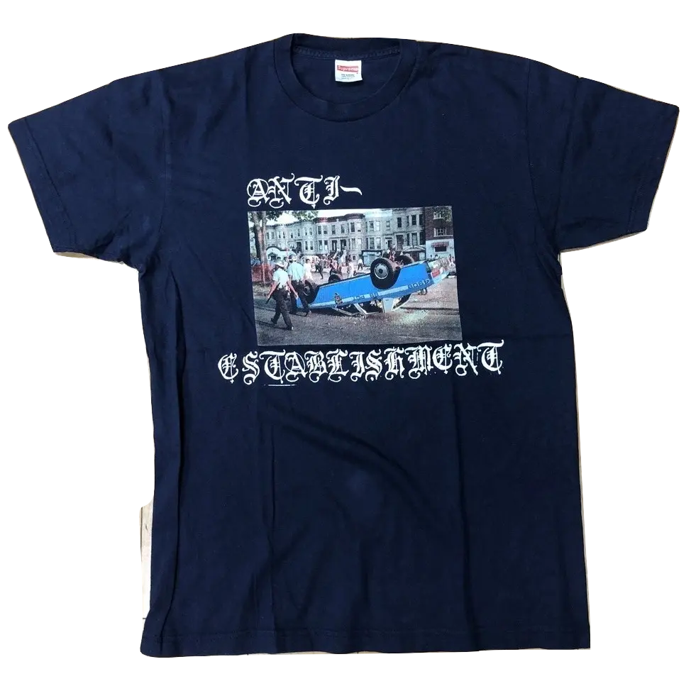Supreme Anti Establishment Tee - Navy Supreme