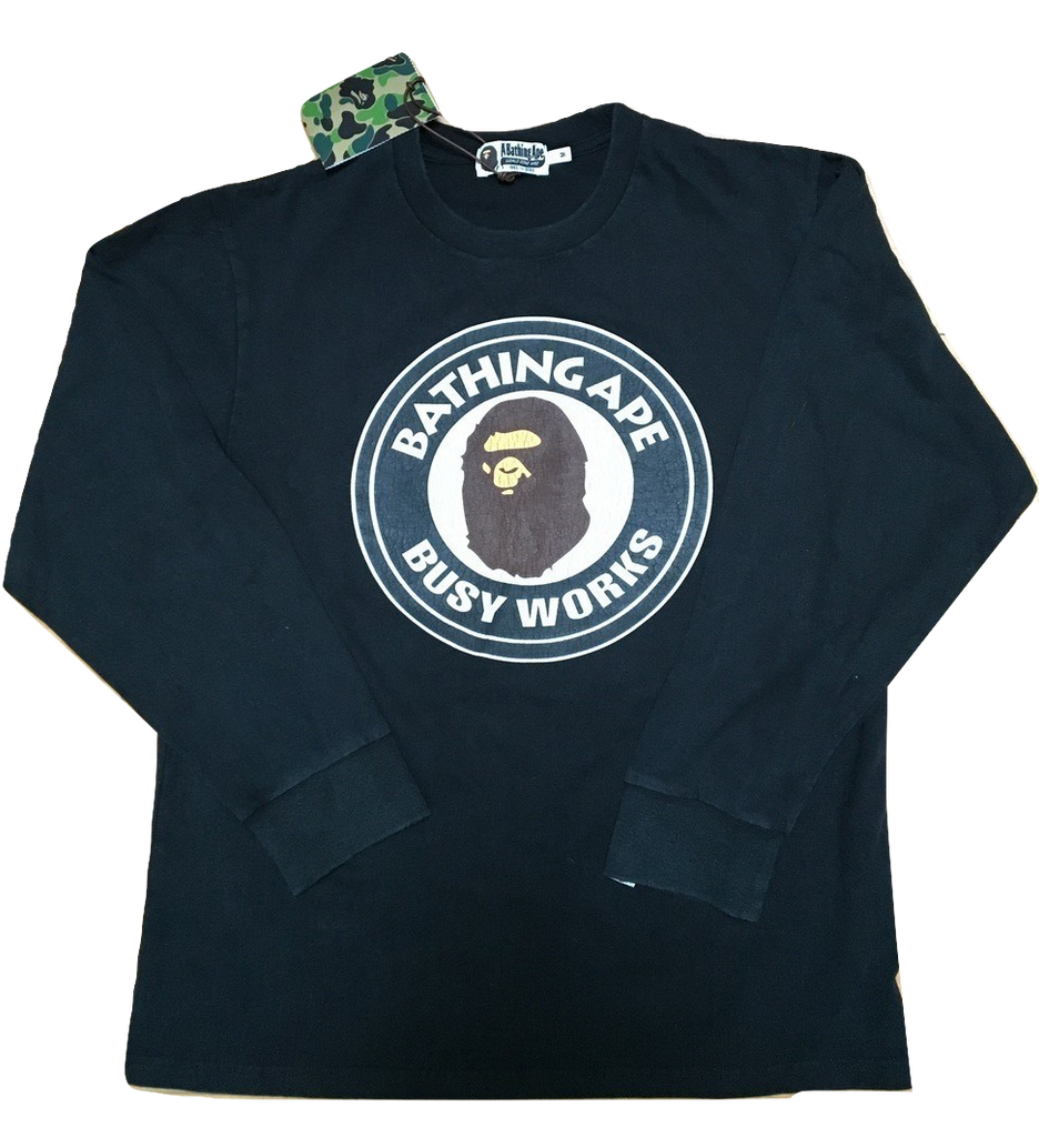 A Bathing Ape Circle Busy Works L/S Black -Consignment