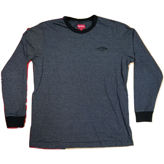 Supreme Striped Arc Logo L/S Top - Black - Used Supreme