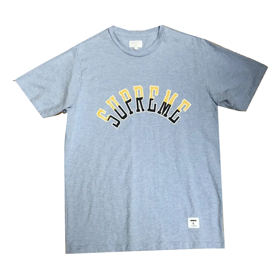 Supreme Split Arc Logo Tee - Light Blue - Used Supreme