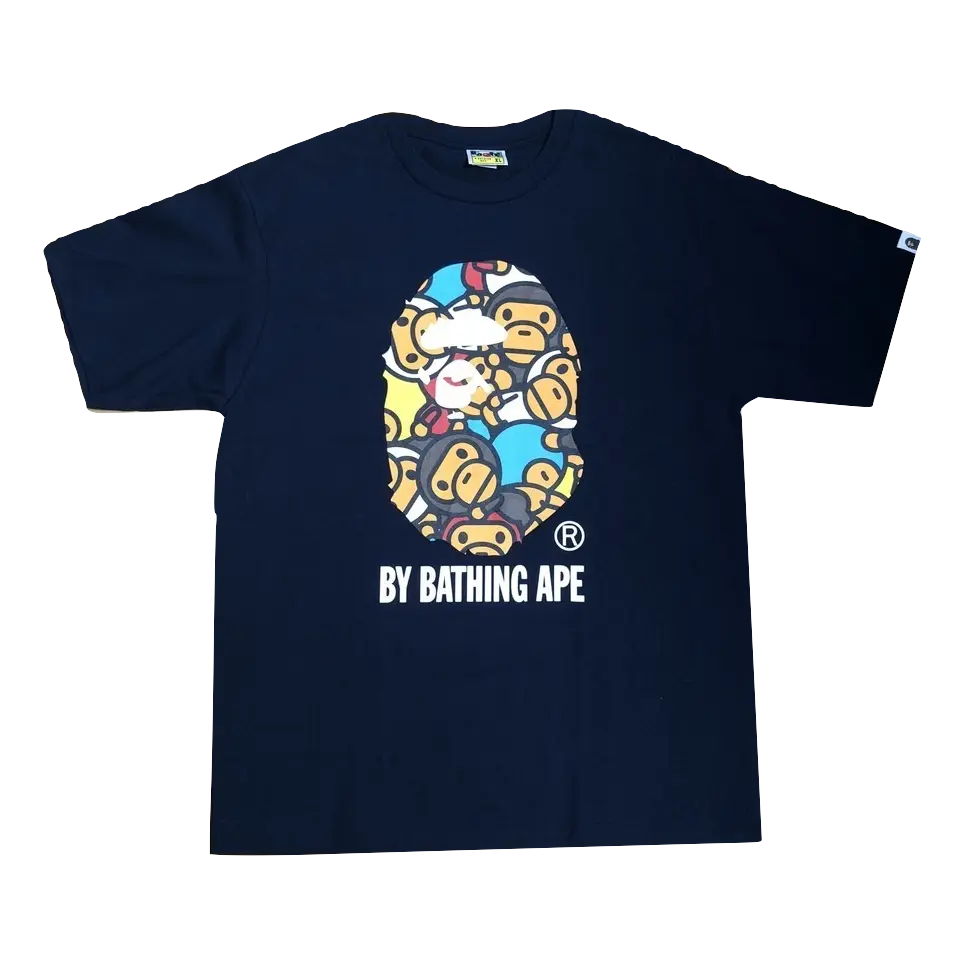 A Bathing Ape Big Ape Milo Head Tee - Navy Bape