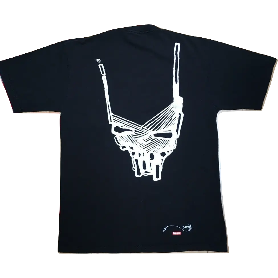 Supreme x Dondi White Skull Pocket Tee - Black Supreme