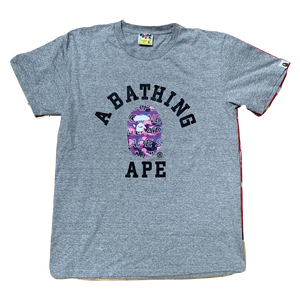 A Bathing Ape Color Camo ASNKA College Tee - Gray/Purple