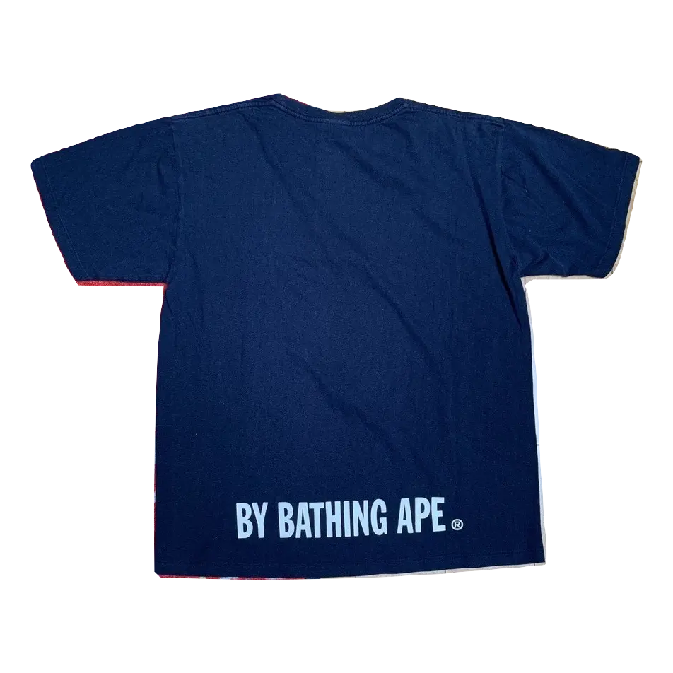 A Bathing Ape Bicolor Ape Face Tee - Navy/White Bape