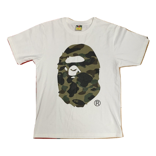 A Bathing Ape Big Head Ape Tee - White/Green