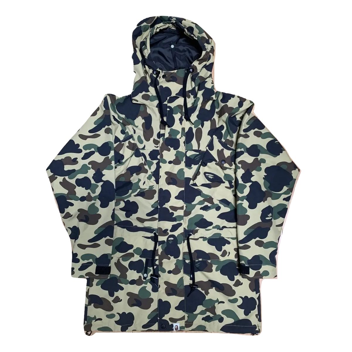 A Bathing Ape Snowboard w/ Waist Drawstring Jacket - Yellow Camo Bape