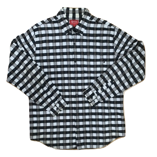 Supreme Scot Plaid Flannel Shirt - Black/White Supreme