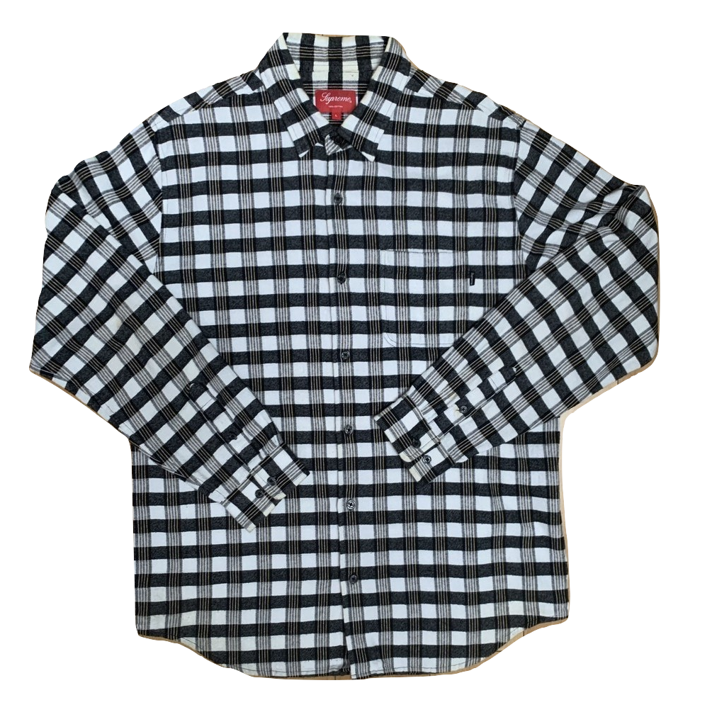 Supreme Scot Plaid Flannel Shirt - Black/White