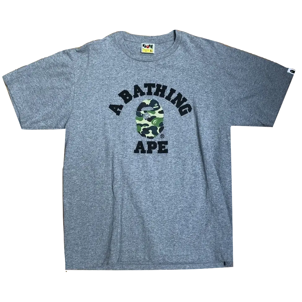 A Bathing Ape Camo College Tee - Gray/Camo Bape