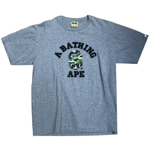 A Bathing Ape Camo College Tee - Gray/Camo - Used