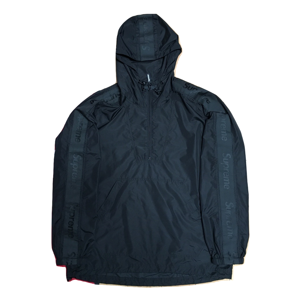 Supreme Tape Logo Half Zip Pullover Jacket - Black - Used