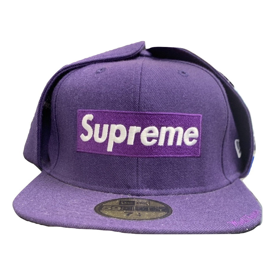 Supreme New Era Ear Flap Cap - Purple - Used