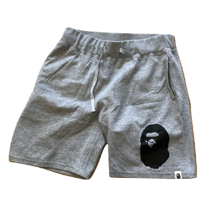 A Bathing Ape Head Sweat Shorts - Grey - Used
