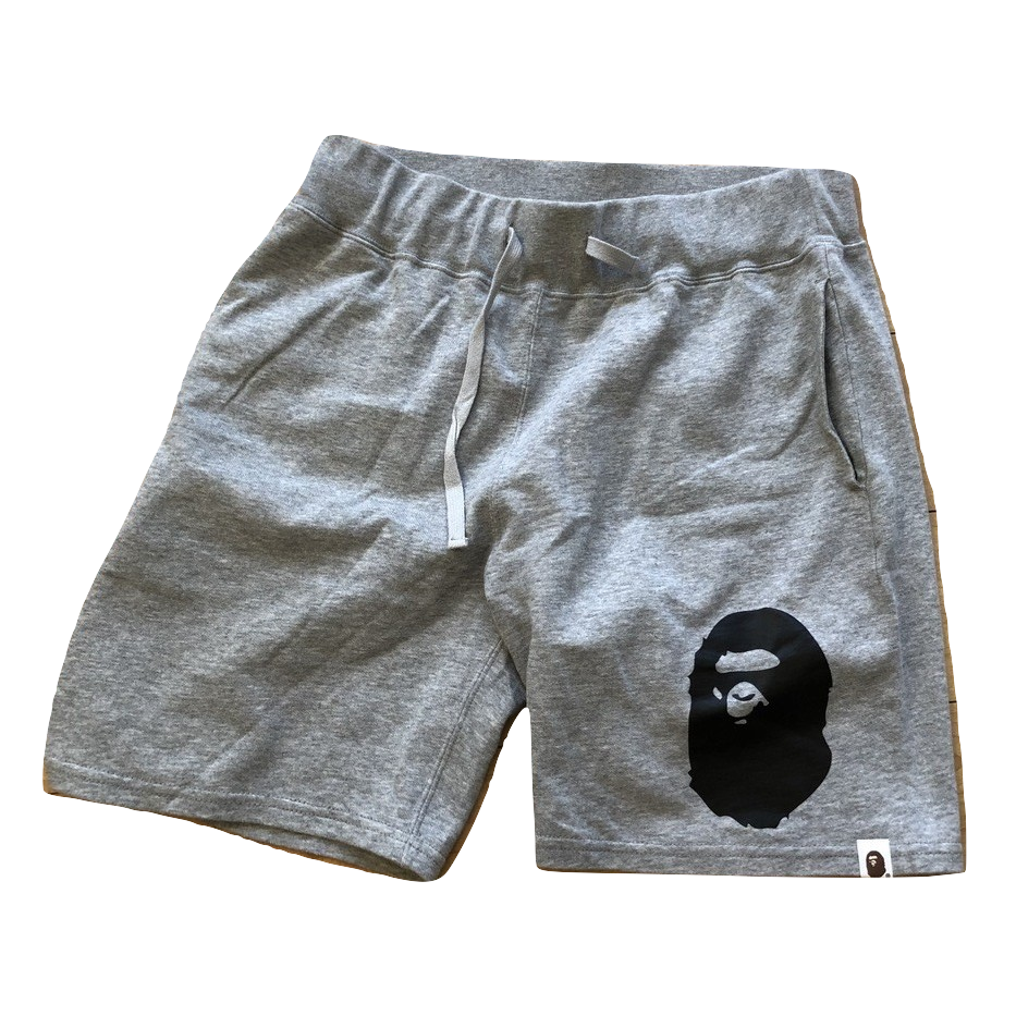 A Bathing Ape Head Sweat Shorts - Grey