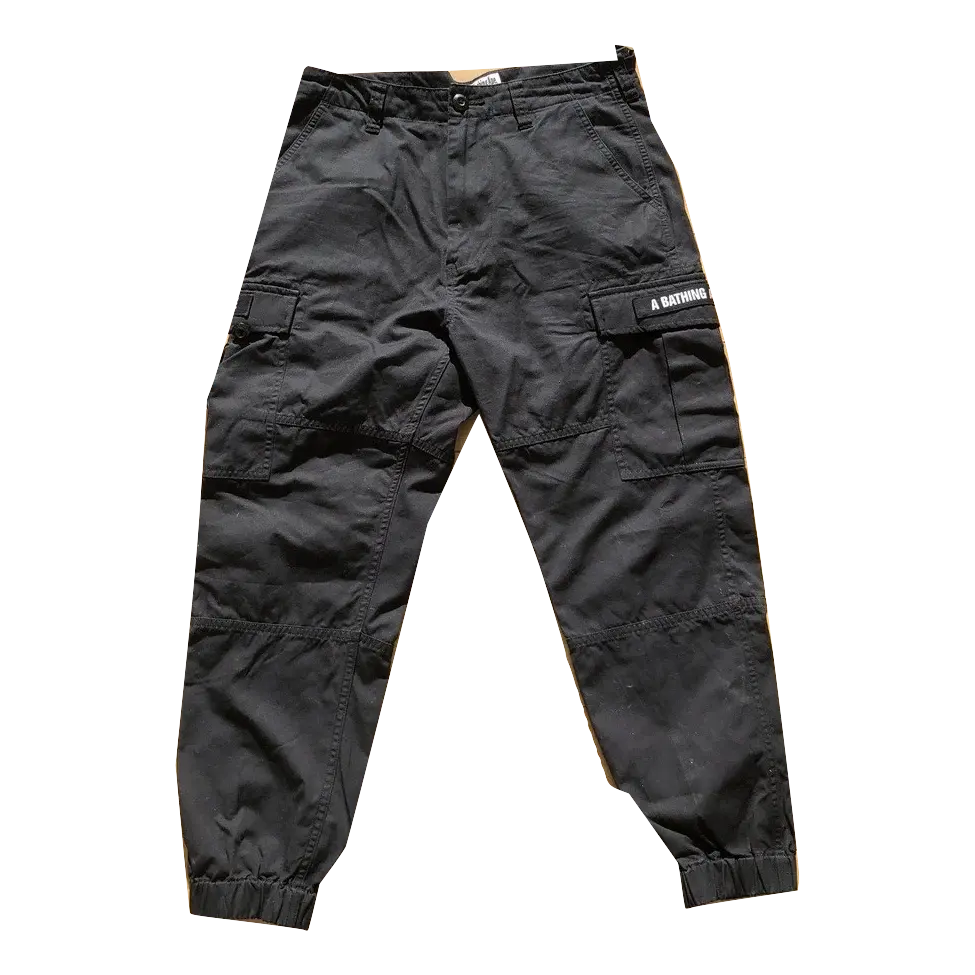 A Bathing Ape Cargo Pants - Black - Used Bape