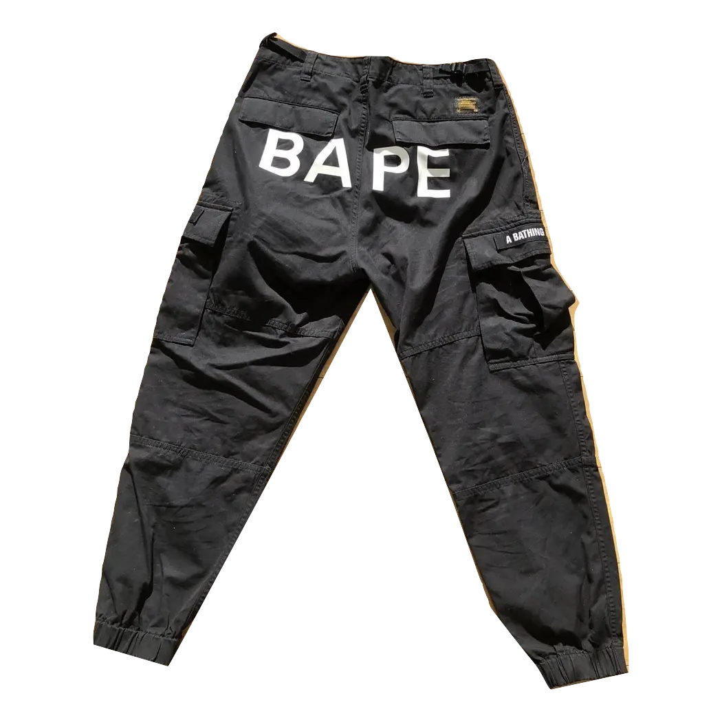 A Bathing Ape Cargo Pants - Black - Used Bape