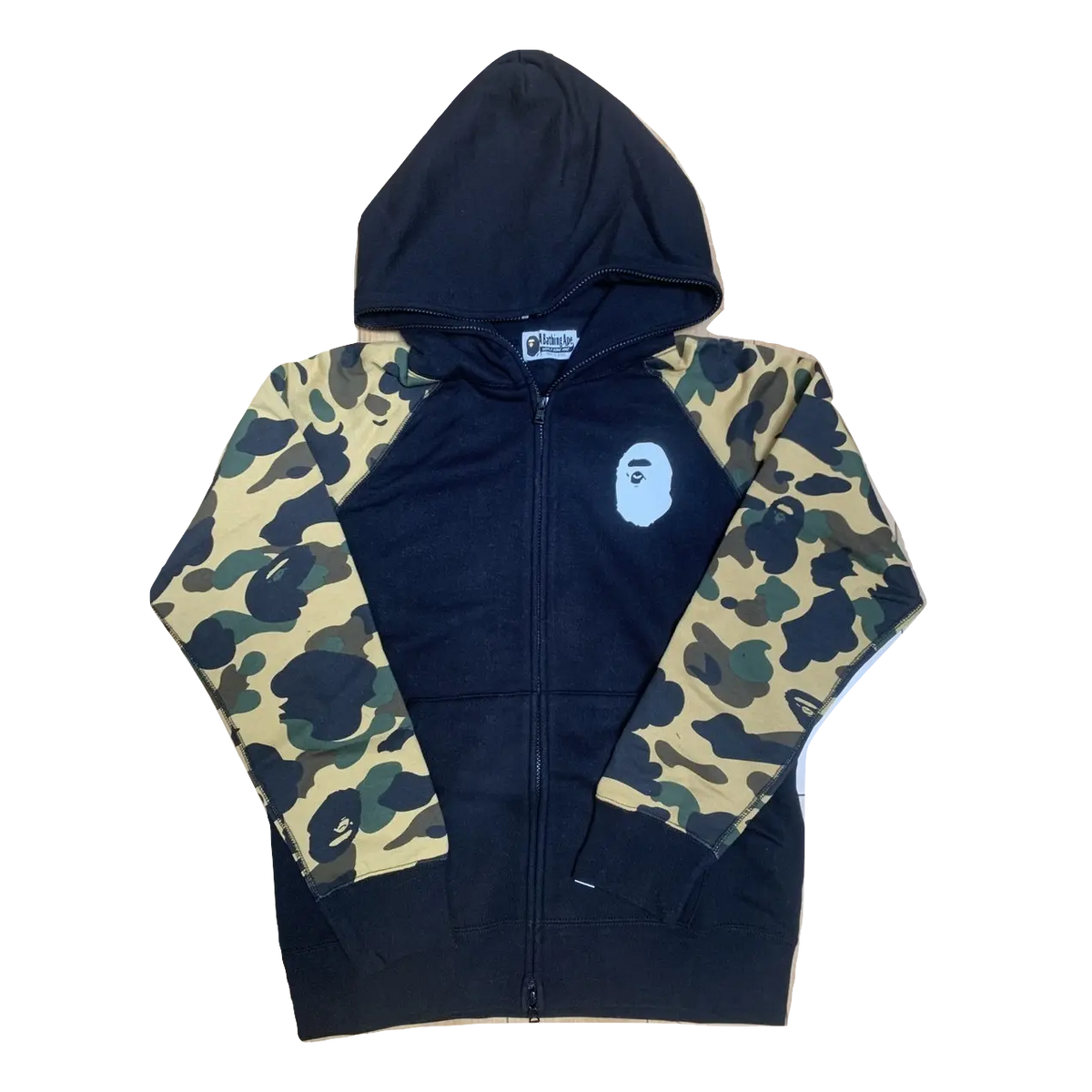 A Bathing Ape Premium Happy New Year Full Zip Hoodie 2020 - Black/Yellow Camo Bape