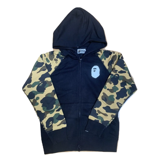 A Bathing Ape Premium Happy New Year Full Zip Hoodie 2020 - Black/Yellow Camo Bape