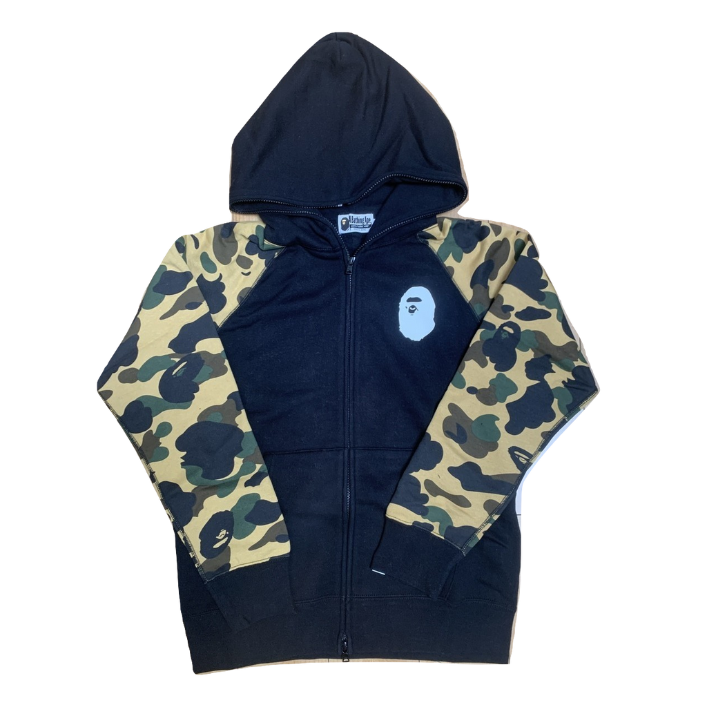 A Bathing Ape Premium Happy New Year Full Zip Hoodie 2020 - Black/Yellow Camo