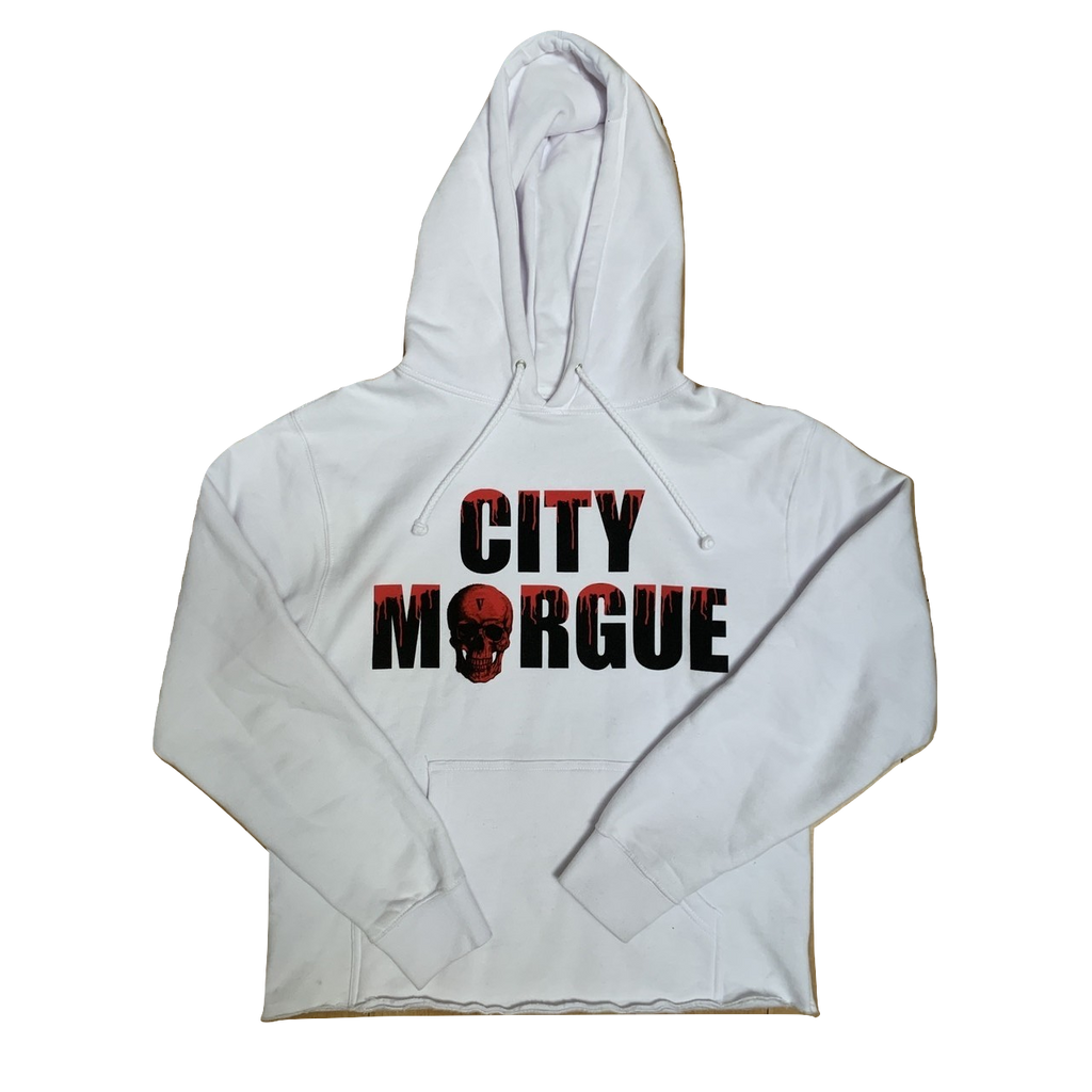 City Morgue x VLone Dogs Cropped Hoodie - White