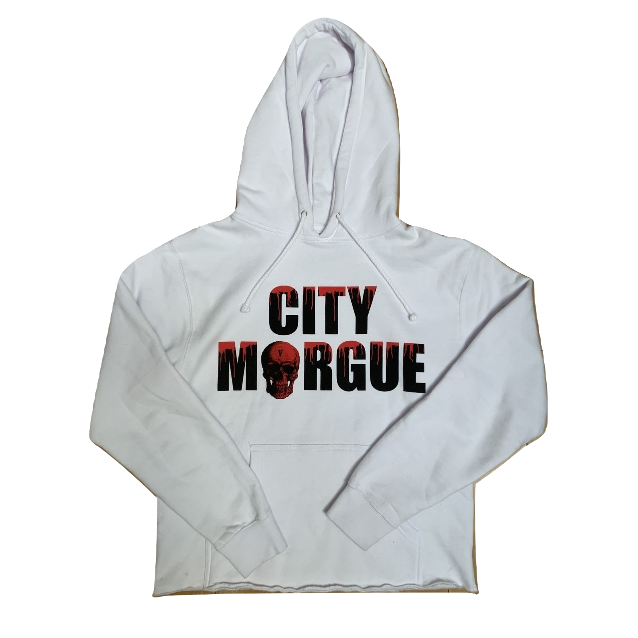 City Morgue x VLone Dogs Cropped Hoodie - White - Used