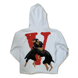 City Morgue x VLone Dogs Cropped Hoodie - White
