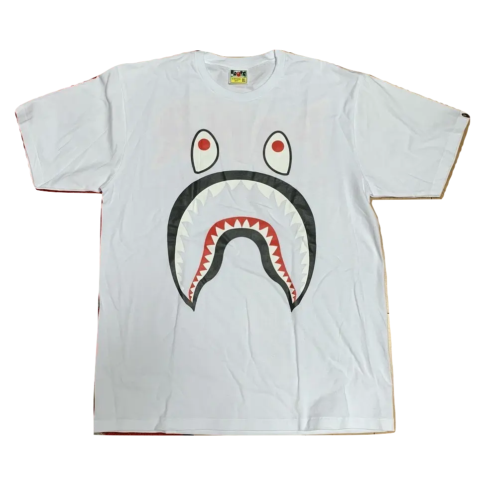 A Bathing Ape Shark PONR Tee - White Bape