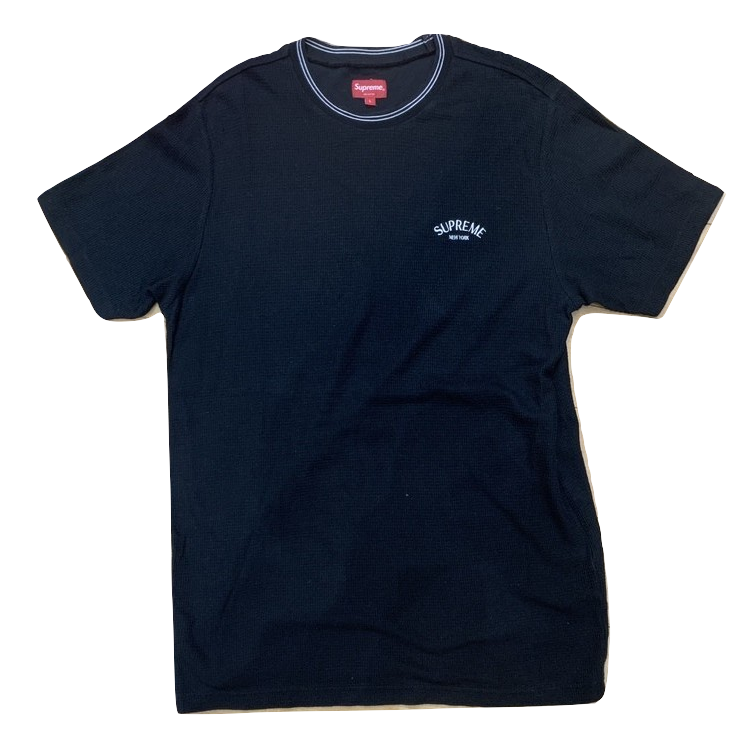 Supreme Rib Waffle Tee SS17 - Black - Used Supreme