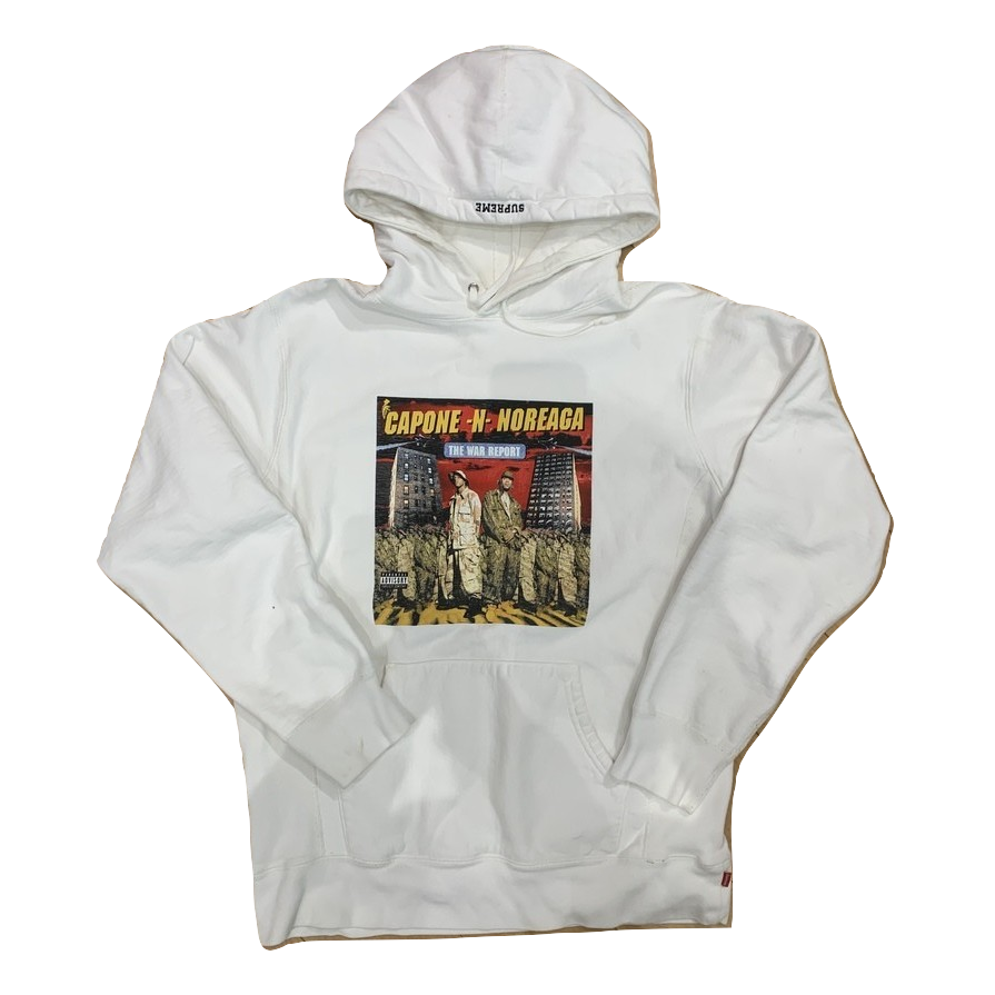 Supreme Capone-N-Noreaga Hooded Sweatshirt - White - Used
