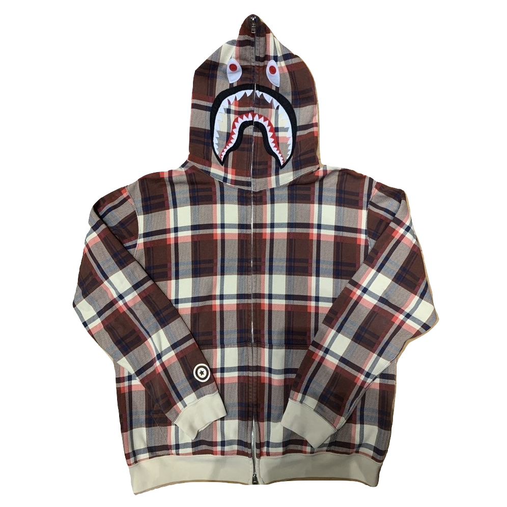 A Bathing Ape 15th Anniversary Check Full Zip Jacket - Red Bape