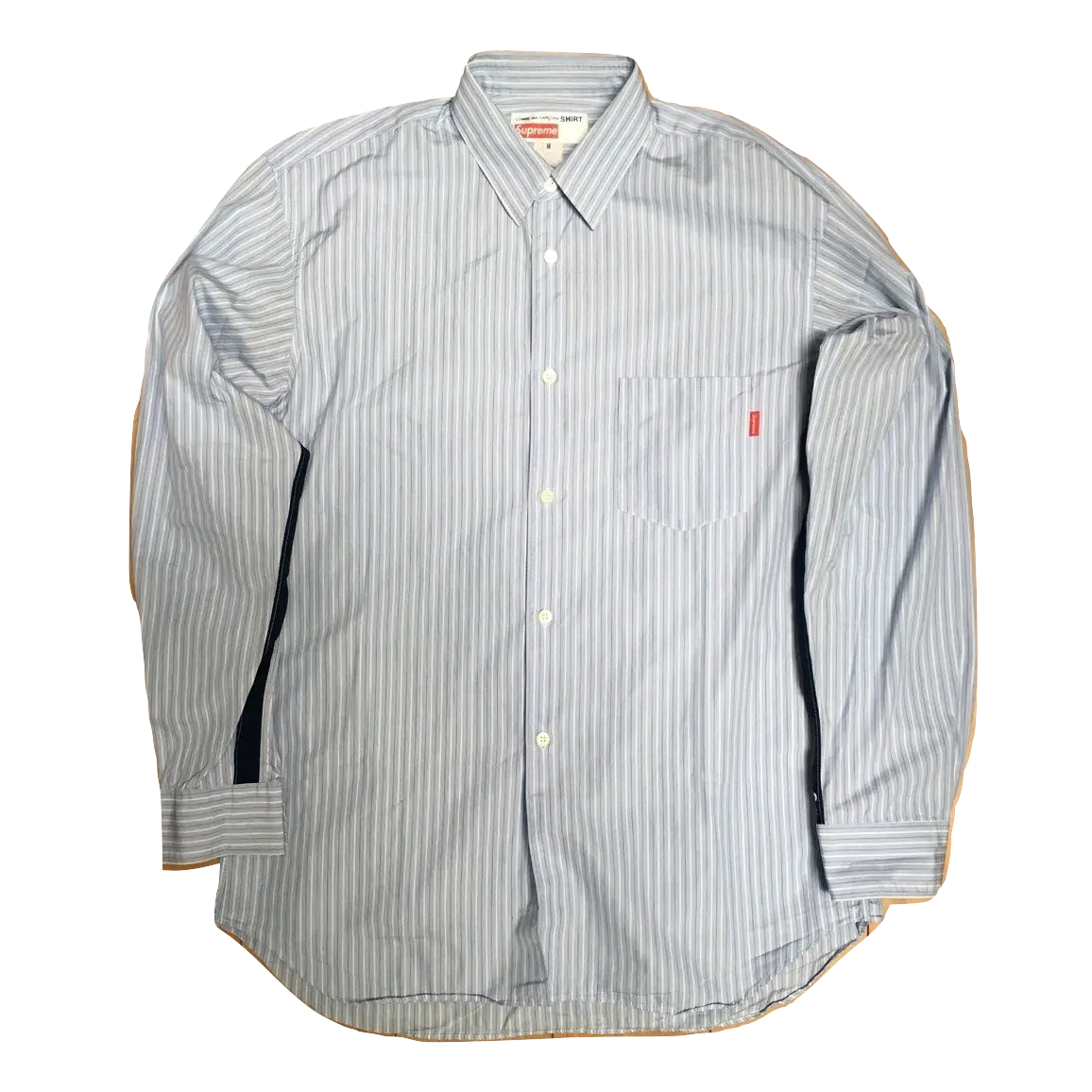 Supreme x Commes Des Garcon Button Down Shirt - Blue - Used Supreme