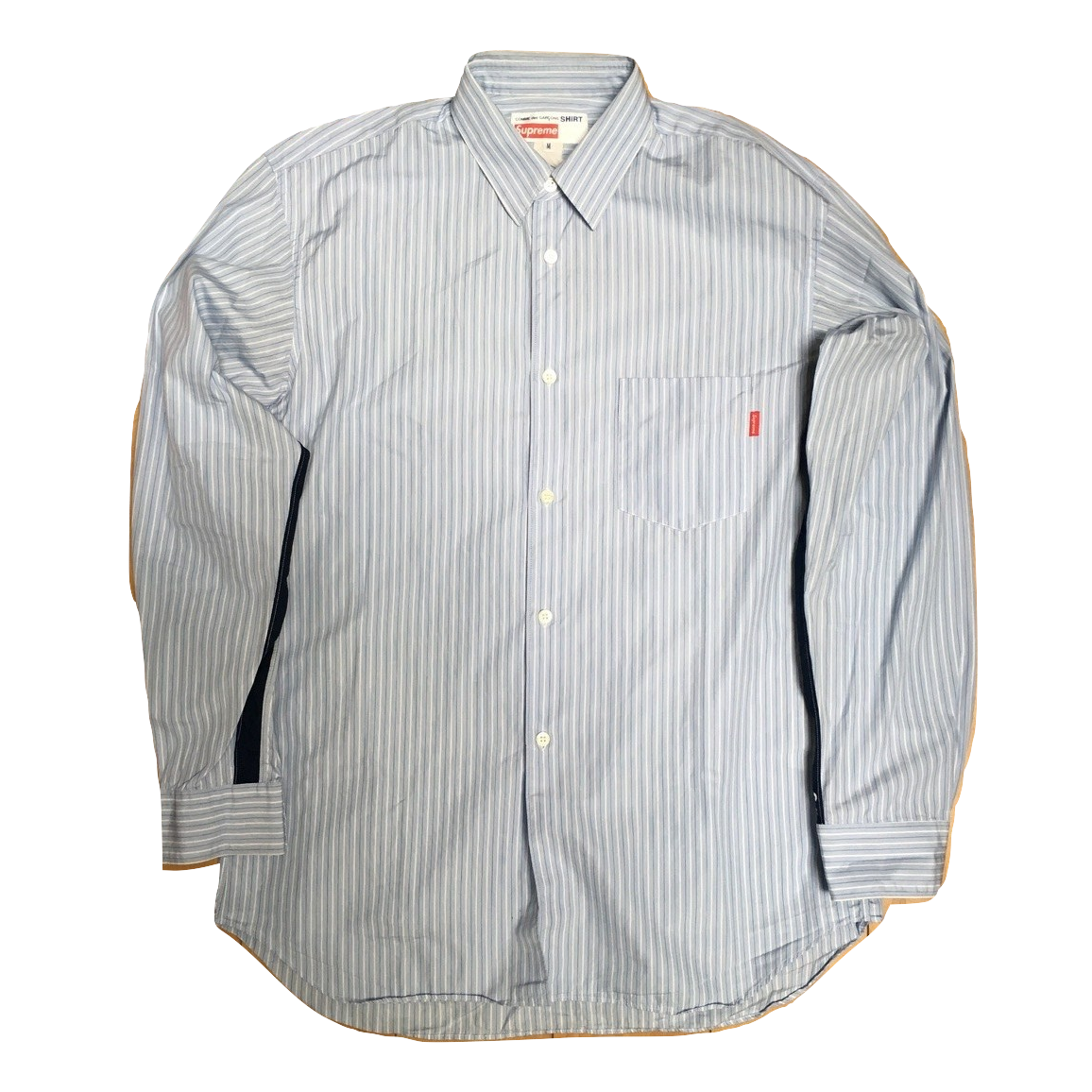 Supreme x Commes Des Garcon Button Down Shirt - Blue - Used
