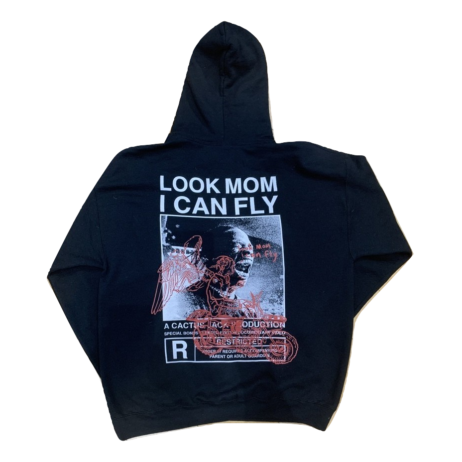 Travis Scott Look Mom I Can Fly Hoodie Black Red Grails SF