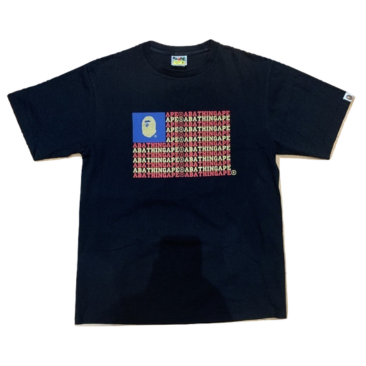 A Bathing Ape American Flag Bape Tee - Black/Gold - Used