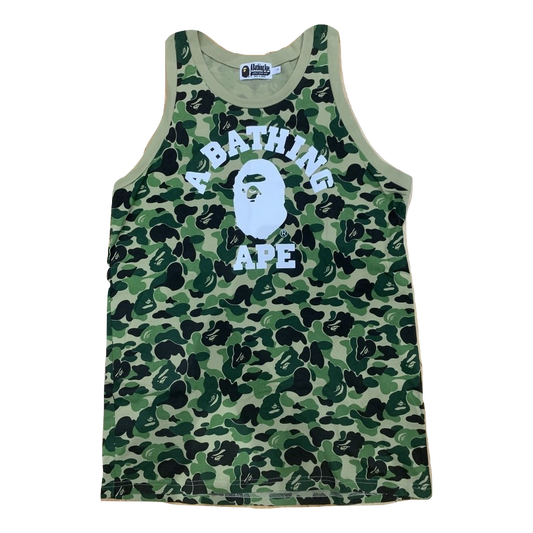 A Bathing Ape College Camo Tank Top - Green Camo - Used